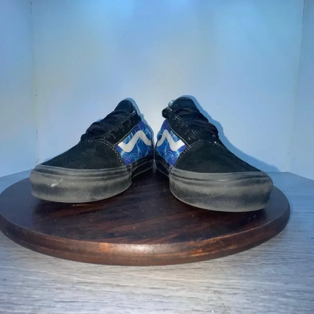 Vans Old Skool Blue Lightning Athletic Shoes Sneakers Unisex Mens 6.5 Womens 8